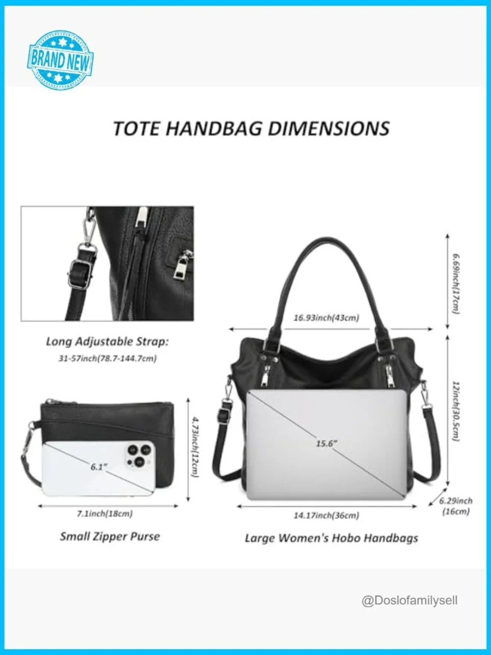 Large Hobo Tote Bag Crossbody Shoulder Purse with Adjustable Strap Travel Work